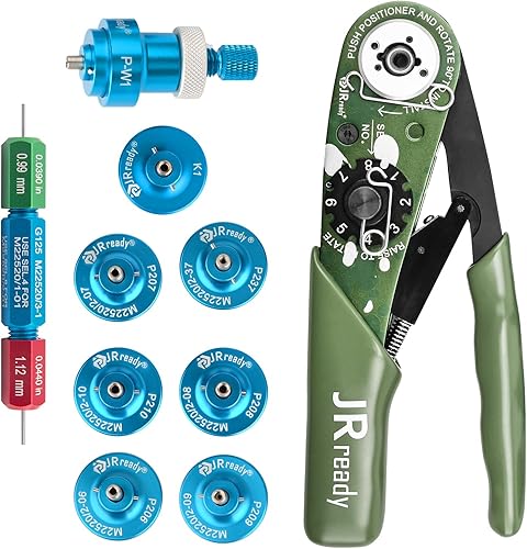 JRready Four indent Crimp Tool Kit,YJQ-W1A Crimper+Seven Positioners+G125 Go-NoGo Gage for wire/cable contact/pin/socket/terminal Crimping in Connector - Honorern