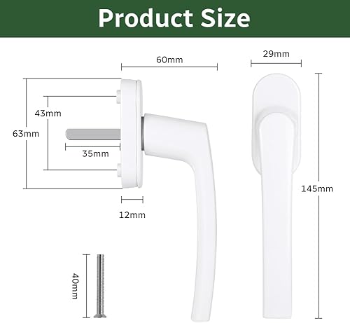 Flintronic 4 Pezzi Serrature di Sicurezza per Finestra e Porta, Window Sash Jammers in Lega di Alluminio, Serrature di Sicurezza Porta e Finestra, Adatto per PVC e Legno/Composito - Honorern