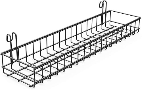 Cestino di Griglia, Organizer per Montaggio A Parete per Griglia A Muro, Organizzatore della Cucina, Stoccaggio del Cavo per Le Forniture Domestiche, Decorazione della Parete(Nero) - Honorern
