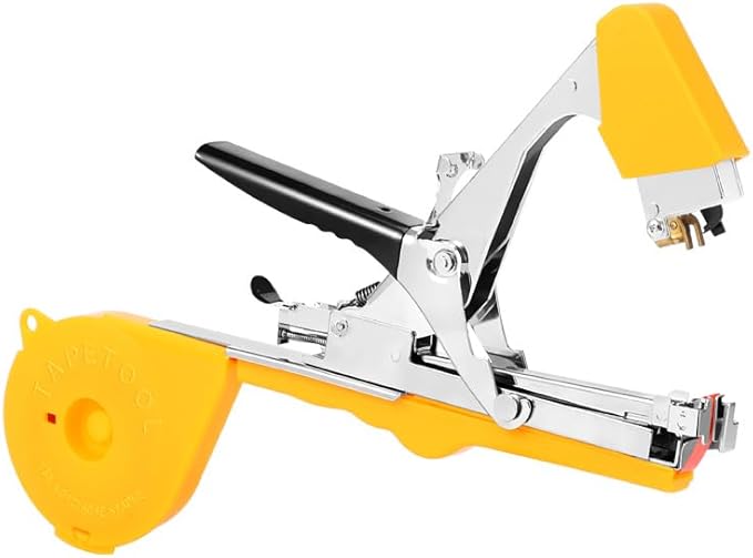 Legatrice per piante, legatrice per piante, strumento per legare piante da giardino, legatrice a mano, strumento agricolo per verdure, uva, pomodoro, cetriolo, fiore, giallo - Honorern