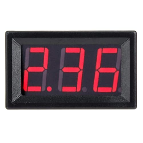 Amperometro digitale DC, Mini pannello LED ad alta precisione a due cavi 0-10A (con protezione da sovracorrente)(Red) - Honorern