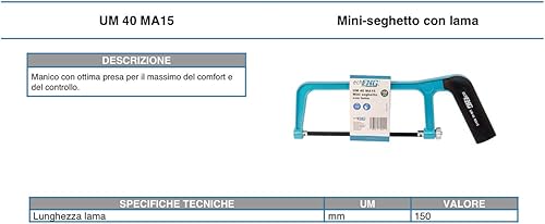 Mini seghetto con lama 150mm, seghetto professionale per tagliare legno, metalli e altri materiali - UM 40 MA15 echoENG - Honorern