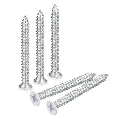 ST3.5x35mm Bianco Viti Autofilettanti Viti, 50pz Piatta Testa Croce Viti per Legno Viti per Falegnameria - Honorern