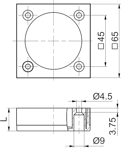 4 pezzi Piedi di mobili MOTEL 25 mm 65 x 65 mm cromo lucidato Piedi di armadi di alluminio - Honorern