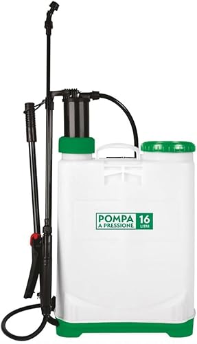 Pompa a Pressione Manuale per Giardinaggio, Capacità 16 Litri, Nebulizzatore a spalla con valvola sfiato, 3 ugelli intercambiabili, pompa per irrorazione e disinfestazione delle piante -686 - Honorern