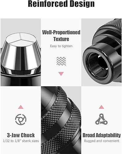 Set portapunta per Dremel, mandrino portapunta per Dremel 4486 punte trapano metallo, pinze accessorie, teste di serraggio a cambio rapido in ottone per Dremel 4000,Trio e altro,con scatola (11 PCS) - Honorern