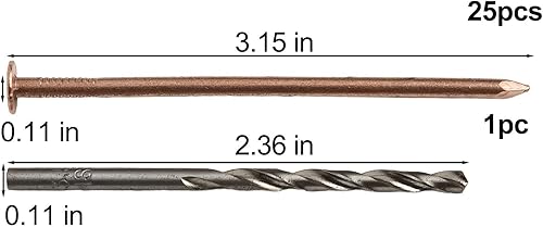Gdfnmogo Chiodi in rame per rimuovere le radici, 10,2 cm, strumenti per il trattamento degli alberi morti, con punta da trapano, per la rimozione di ceppi e radici (15 pezzi) - Honorern