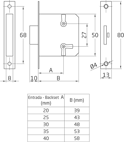 Amig - Serratura da Incasso per Mobili | Entrata a 35 mm | Include Chiave a Perno | Sistema di Chiusura per Tavoli, Armadi e Mobili Piccoli | Ottone Dorato Opaco - Honorern