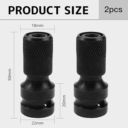 2PCS Impact Adapter Adattatore 1/2 1/4, Adattatori Per Bussola Adattatori Chiavi A Bussola Esagonale Per Cricchetto Trapano Avvitatore Impulsi Llaves De Vaso De Impacto De 1/2 A 1/4 - Honorern