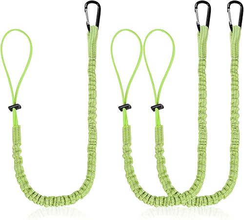 DBREAKS Set di 3 attrezzi di protezione anticaduta, cordino di sicurezza con moschettone, cordino per attrezzi, ammortizzante per attrezzi (nero/rosso/verde) - Honorern