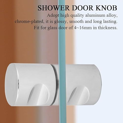 Nimoa Maniglie per Il Bagno, Coppia di Pomoli, Pomolo porta della doccia, pomello maniglia tiro cromato in lega alluminio l'hardware vetro doccia bagno casa(#3) - Honorern