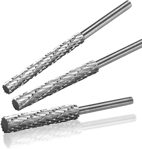 Set di 4 raspe rotanti con gambo da 3 mm, in acciaio super rapido, per intagliare il legno e la lavorazione del legno, per la lavorazione del legno e la foratura - Honorern