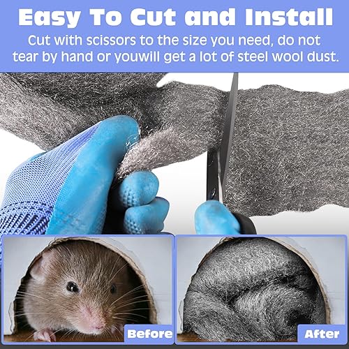 BSITSSS 6 PCS Lana d'Acciaio, Lana di Acciaio Di Pulizia Paglietta Abrasiv, Lana d'acciaio 0000 er Lucidatura Legno Vetro Metallo Prevenire Topi (30g) - Honorern