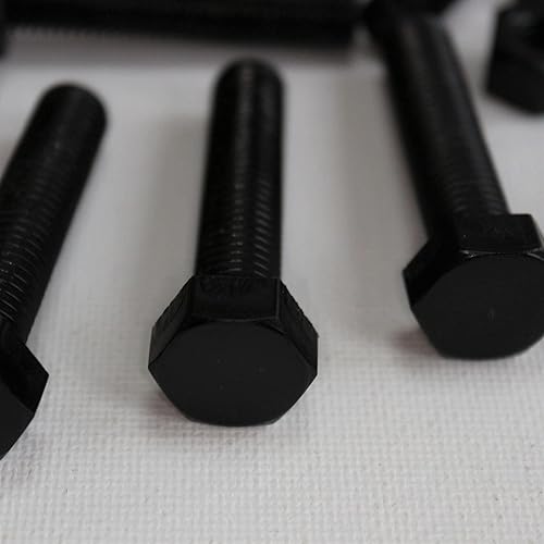 10x Viti a Testa Esagonale Nylon Nero, M10 x 50mm, Dadi e bulloni di plastica, Rondelle, Nylon - Honorern
