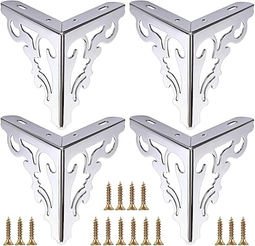 15 cm, 4 piedini per mobili in acciaio, gambe per sedie, tavolo, armadio e divano, gambe per mobili, semplice montaggio triangolare (argento) - Honorern