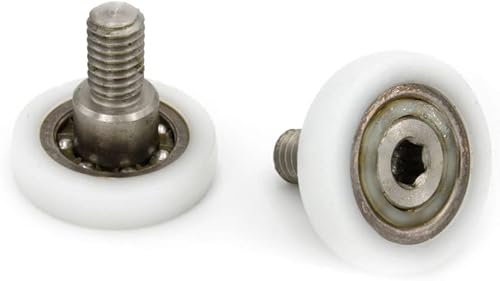 Cuscinetti Box Doccia VR - Kit 2 PEZZI Ricambio per Ante Doccia Scorrevoli Diametro 22 Dimensioni 22×4,7×19,4 filetto M6 Broccia post. CH4 Profilo Tondo - Honorern