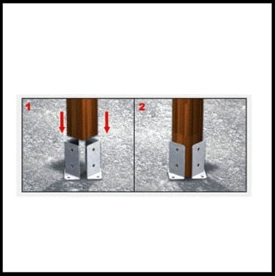 Coppia Supporto A Pavimento Trave Legno Porta PILASTRO D'ANGOLO MM 70x70xH 180 - Honorern