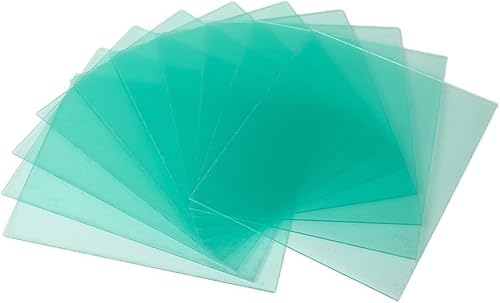 Confezione da 10 lastre protettive trasparenti in policarbonato per saldatura, utilizzate per sostituire caschi di saldatura protettivi in vetro (110 x 90 mm) - Honorern