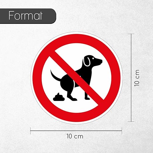 Adesivo per cani vietato i divieti adesivo non toilette per cani I resistente agli agenti atmosferici I rotondo, Ø 10 cm, 1 - Honorern