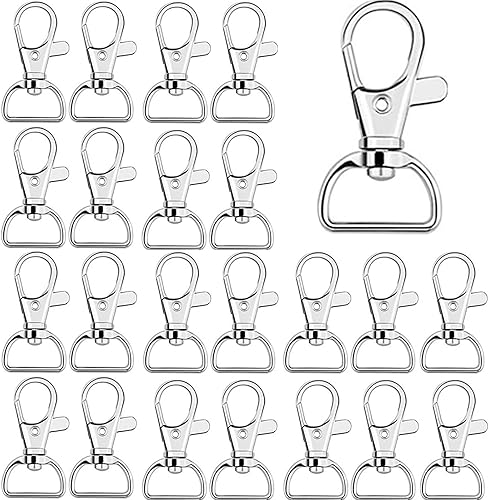 Portachiavi a forma di aragosta, con giunto girevole, anello a D, 30 pezzi, larghezza interna 20 mm, moschettone per fai da te appendere gioielli - Honorern