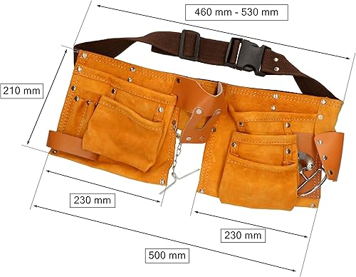 KOTARBAU® Cintura porta attrezzi con tasche portaoggetti 11 tasche per attrezzi rinforzate - Honorern
