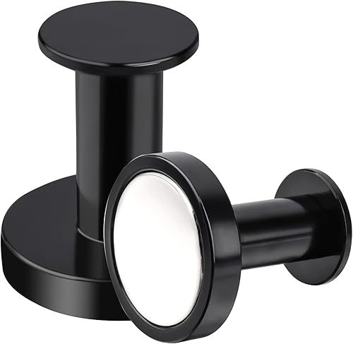 Ganci magnetici extra forti, 32 kg, magneti al neodimio con gancio, colore nero, 36 mm, per porte in ferro, frigoriferi, cucine, appendiabiti, ufficio, campeggio, magnetici, 6 pezzi - Honorern