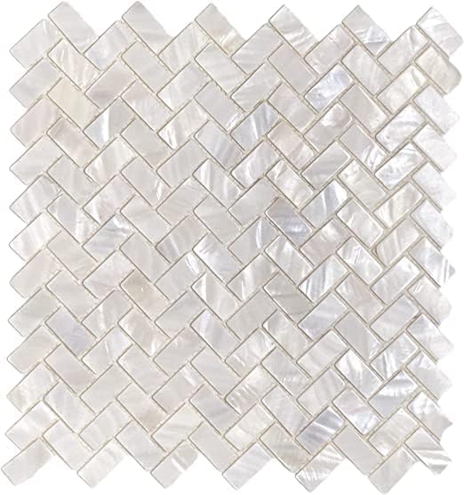 Piastrella a mosaico in vera madreperla ostrica a spina di pesce per terrazzi da cucina, pareti del bagno, spa, piscine - Honorern