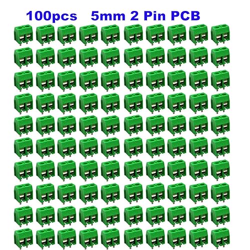 RUNCCI 100Pcs 2 Pin 5 mm Morsettiera di PCB Vite Connettore del Blocco Terminali - Honorern
