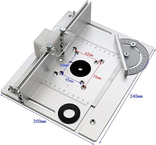 Piastra per Fresatrice, piastra di inserimento del tavolo del router per sega da tavolo multifunzione Trimmer Incisione Per la lavorazione del legno, il fai da te(bianco argentato) - Honorern