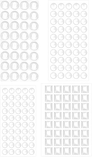 Gommini Silicone - 172 pcs Trasparente Ammortizzatore di Colpi,Gommini Adesivi, Paracolpi in Gomma,Gommini Paracolpi in Silicone,Ammortizzatore di Colpi per Cassetti Porte Finestre Pareti - Honorern