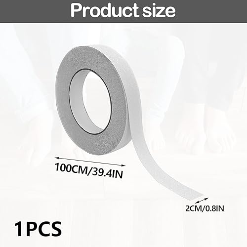 Strisce Antiscivolo per Scale Premium - Nastro Adesivo Trasparente Ultra-Resistente per Gradini Interni ed Esterni,Superficie in Antiscivolo,Facile Applicazione e Durata Estrema (10m x 2cm) - Honorern