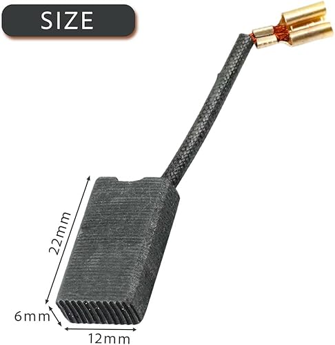 2 paia di spazzole in carbonio, 6 x 12 x 22 mm, compatibili con trapano a percussione Titan TTB278SDS TTB631SDS TTB572SDS TTB571SDS montaggio diretto - Honorern