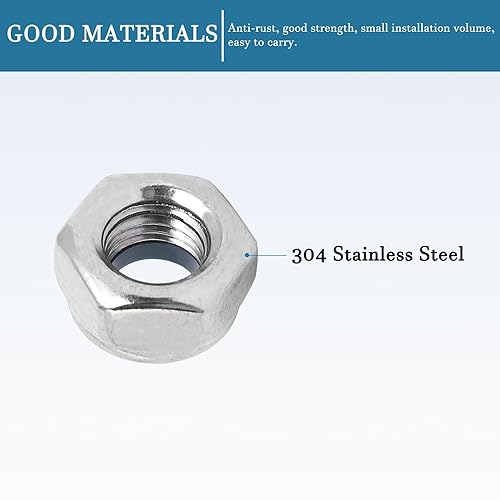 M10 x 1,25mm Esagonale Blocco Dado x 12pz 304 Acciaio inossidabile Acciaio Metrico Fine Esagonale Lock Dadi per Tubazioni, Automobile Motori, [Argentato] - Honorern