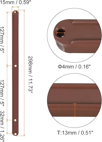 Guide Scorrevoli per Cassetti, 6pz 300mm - Guide Scorrevoli in Plastica Guide Montate Lati Scanalature per Cassetti Armadi Tavolini Notte Comodini(Marrone) - Honorern