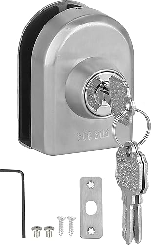 Serratura a Pavimento Per Porta in Vetro Serratura Per Cancello Scorrevole a Spinta Cuscinetto in Schiuma Antifurto Serratura Per Porta Laterale Singola Serrature Per Porte in Vetro Senza Telaio in Ac - Honorern