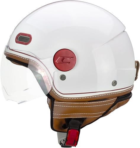 CGM Casco open face, 191V PIX VINTAGE Bianco Bordeaux sagomata , XS (54cm) - Honorern