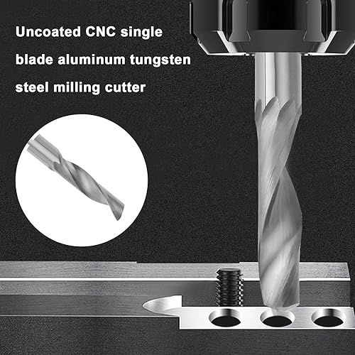 The Lord of the Tools 1x Fresa In Acciaio Al Tungsteno Con Rivestimento DLC CNC 6mm Albero Fresa Singola 22mm Lunghezza Di Taglio 50mm Lunghezza Totale Per Lavorazione CNC Alluminio Rame Legno - Honorern