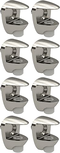 8x reggipiani perni supporto mensole 5mm acciaio con vite per spessore cristallo 8mm - 10mm staffe acciaio tasselli scaffale mobili - Honorern