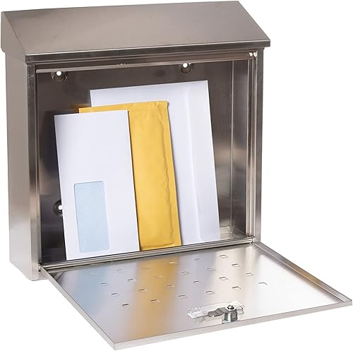 ARREGUI Premium Maxi E5617 Cassetta Postale Individuale in Acciaio, Di Grandi Dimensioni, Cassetta della Posta da Parete, Dimensione L (Riviste e Buste C4), Facile da Montare, Inox - Honorern