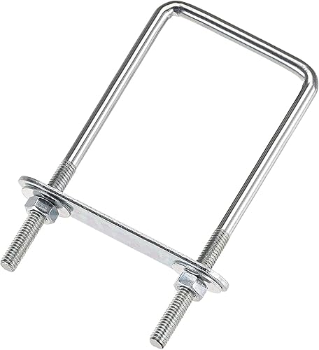 M6x50x150mm Quadrato U Bullone x 1 Set Carbonio Acciaio U Bullone per Asse e Rimorchio Foglia e Tubo, [Argento Tono] - Honorern