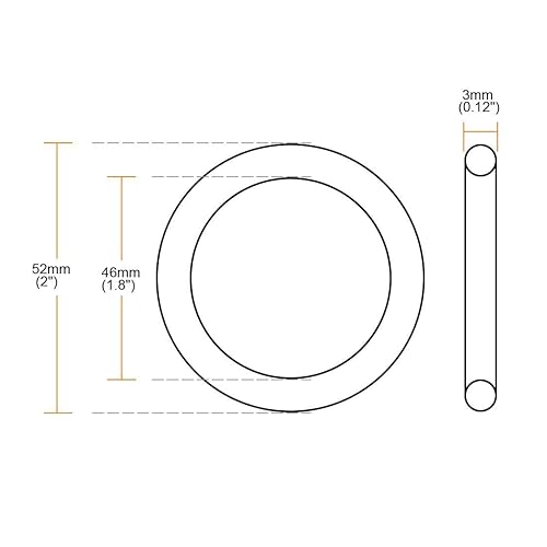 10 O-Ringe in Gomma Nitrilica, OD 52mm, ID 46mm, larghezza 3mm Guarnizioni di Tenuta - Honorern