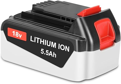 5.5 Ah Batteria di Ricambio per Black+Decker 18V Litio BL2018 BL2018-XJ LB2X4020 LB20 LBX20 LBX20 LST220 LBXR2020-OPE LBXR20B-2 GKC1825L GTC1850L20 STC1820 - Honorern