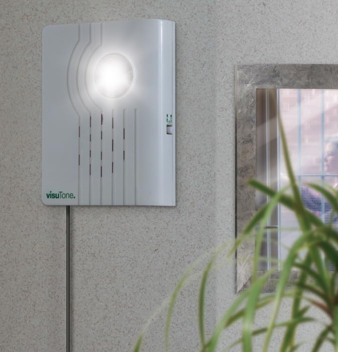 visu Tone – Dispositivo di allerta Compatto per telefono/Campanello, colore: bianco - Honorern