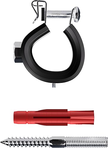 TOX Set di morsetti per tubazioni, morsetto articolato per tubi da 32-35 mm (1 pollice) M8, tappo universale TRI 10/61 e vite prigioniera M8x80 con azionamento TX, 10 pezzi, 089101103 - Honorern