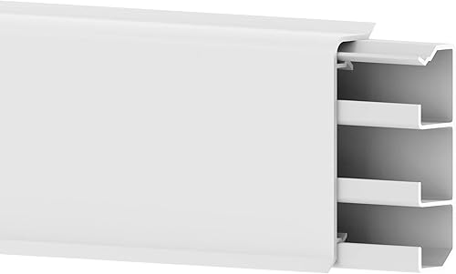 CC10093 Con canalina per Cavi Integrata, Altezza: 70 mm, Colore: Bianco (4 Pezzi Lunghezza 1,5 m) - Honorern