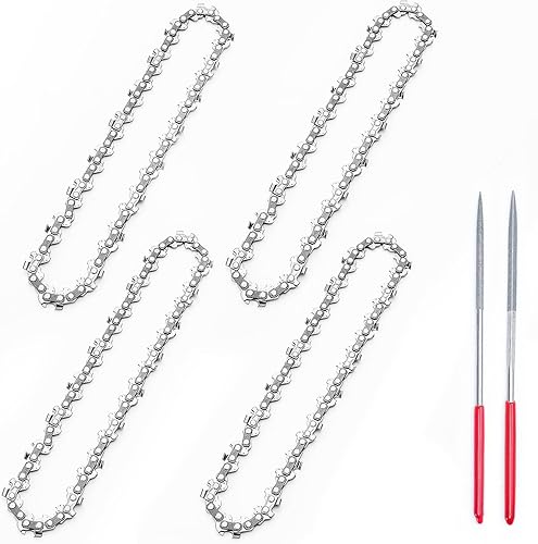 Catena di Ricambio per Motoseghe Mini da 6 Pollici, Confezione da 4 Pezzi, Spessore .043' (1.1mm), passo 1/4' LP, 36 Maglie Motrici. Compatibile con SEESII e tutte le Motoseghe Mini da 6 Pollici. - Honorern
