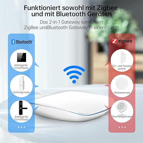 AVATTO Tuya Zigbee Gateway Hub 3 in 1 ZigBee 3.0 Bluetooth 5.0 WiFi Hub per automazione domestica Wireless Smart Gateway Bridge Compatibile con Alexa, Google Home, Smart Life (bianco) - Honorern