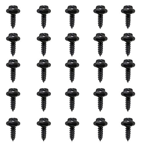 25 Pezzi Viti Testa Esagonale in Acciaio Inox304, Autofilettanti a Testa Esagonale, Croce Autofilettante Viti, Set Viti Autofilettanti per Fissaggio Carrozzeria per Parafanghi e Paraurti Auto (Nero) - Honorern