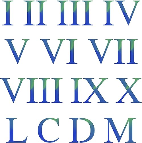 Stencil da parete con numeri romani da 1,9 cm (S), riutilizzabile, con numeri romani piccoli - Honorern