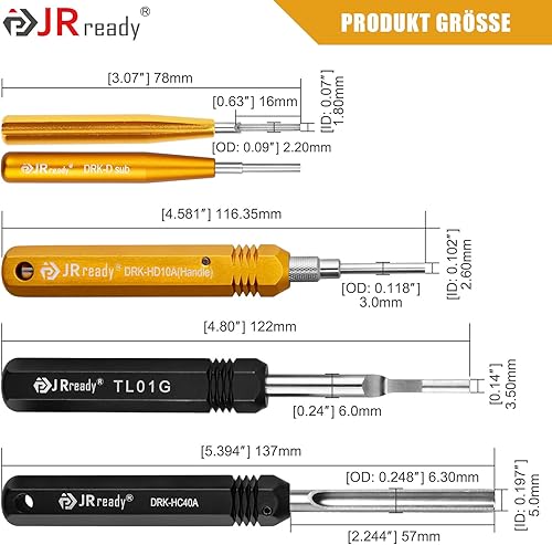 JRready ST5227 Set di attrezzi di sblocco rimovibile TE/AMP/HARTING D SUB serie HAN serie WAIN serie con contatti solidi morsetti connettori terminal Removal Tool Kit - Honorern